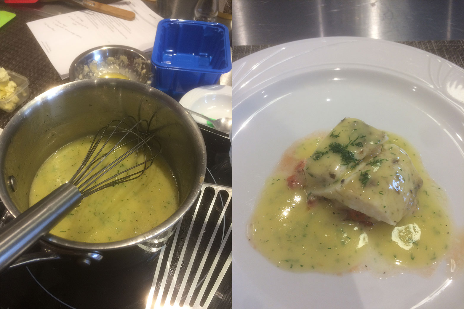 Beurre blanc on fish