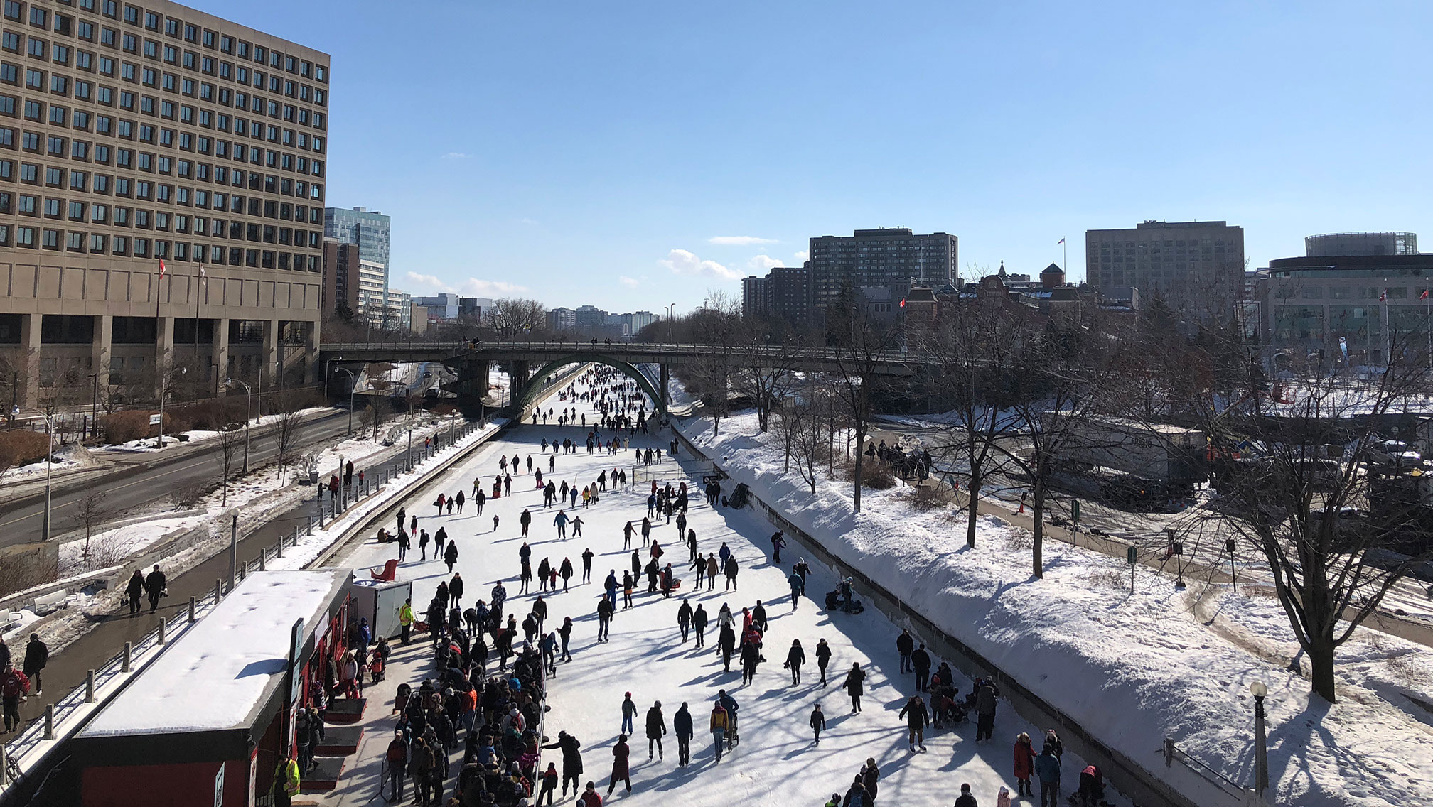 Skating on the world's largest naturally frozen ice rink, Rideau Canal